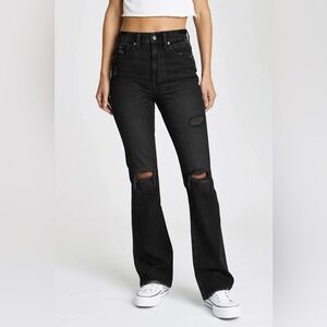 DAZE GO GETTER HIGH RISE FLARE Jeans Black Distressed 25